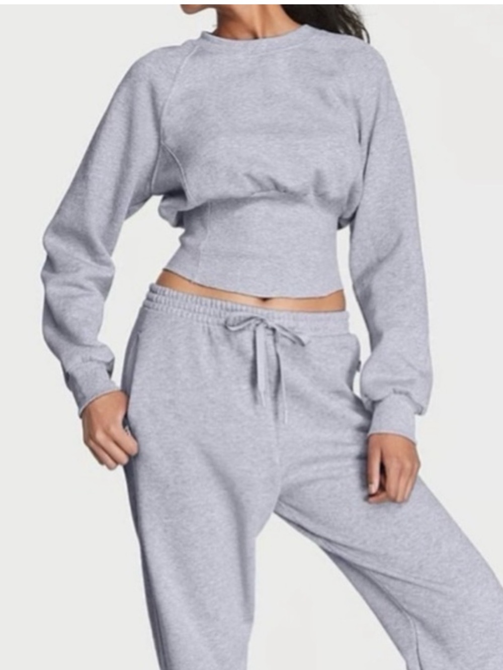 VS Cropped Corset Pullover Sweatshirt